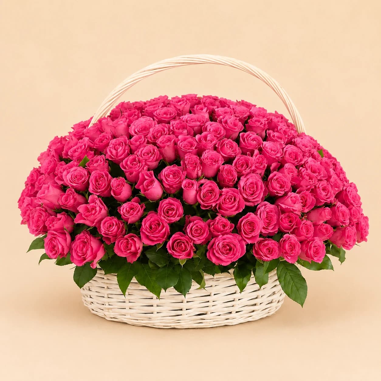 Grand Pink Rose Basket