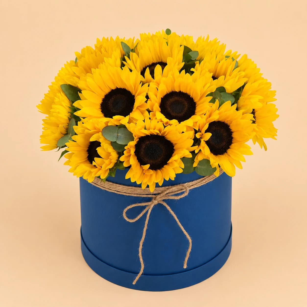 Sunflowers in Blue Box